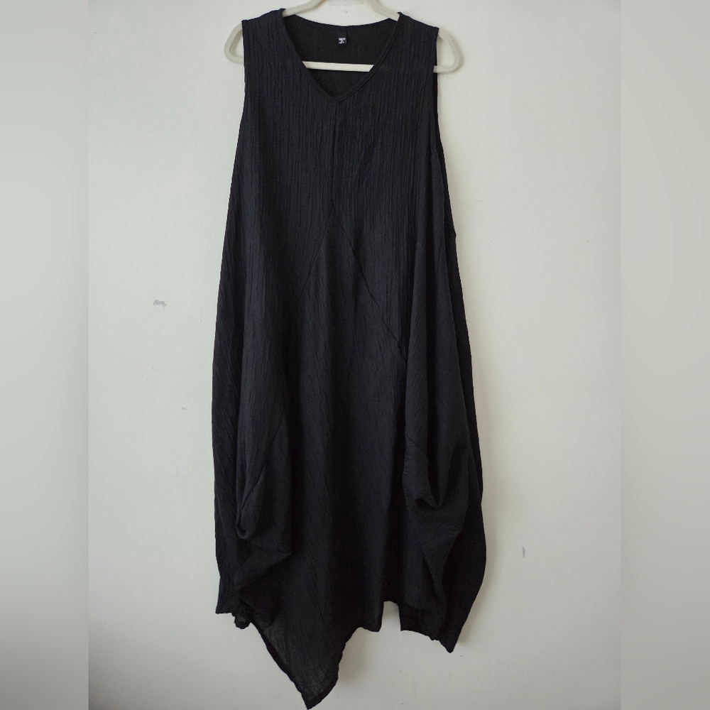 Dress To Kill Lagenlook Black Parachute Sleeveles Dress OS (BX15)